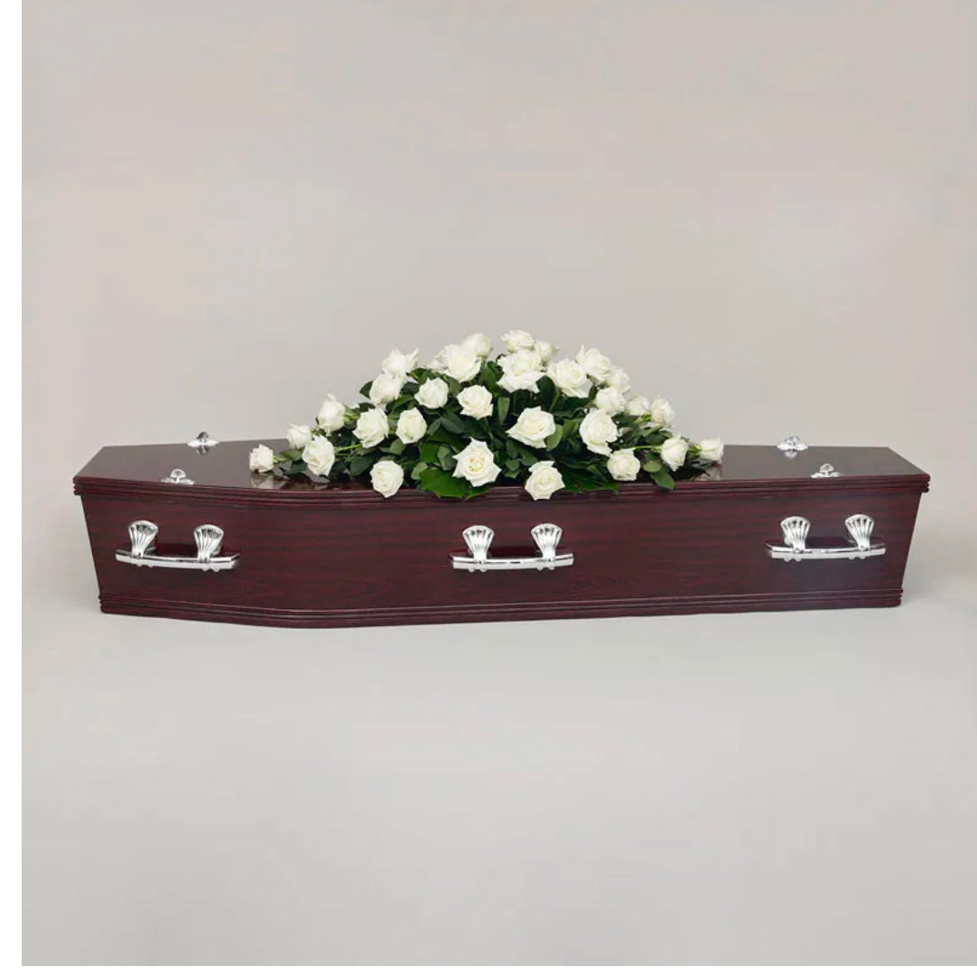 WHITE ROSE CASKET COVER – N25 Flowers