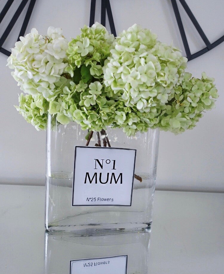 Personalised Vase of Fresh Hydrangeas