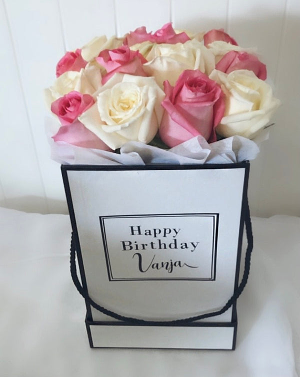 Mix Colours of Roses in a Personalised Box